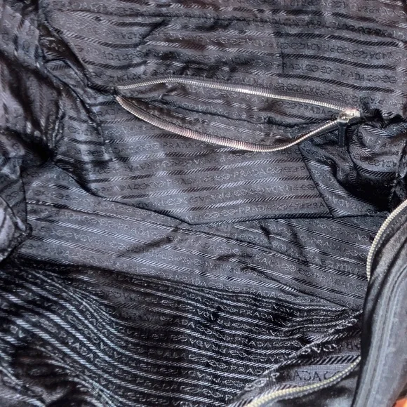 Prada Black Nylon Handbag with keys and lock - Picture 5 of 5